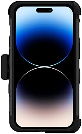 Зизо Болт пакет за iPhone 14 Pro Case со заштитник на екранот за лансирање на футроли - црна боја - црна