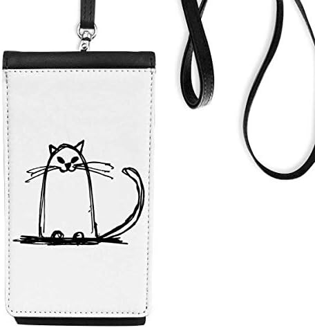 Кадрава мачка SLE SIT LINE телефонска чанта чанта што виси мобилна торбичка црн џеб