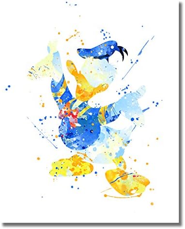Мики глувци wallидни уметнички акварели постер отпечатоци - сет од 6 фотографии - со Мики Мини Доналд Дак Гуфи Плутон