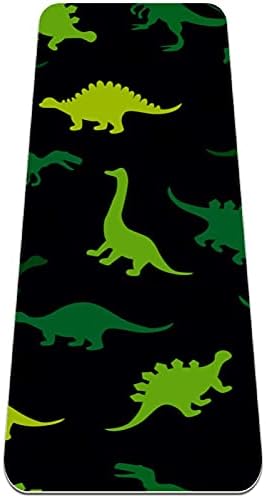 6мм Екстра густа јога мат, диносаурус зелено стапало за печатење на еко-пријателски вежби за вежбање пилатес мат