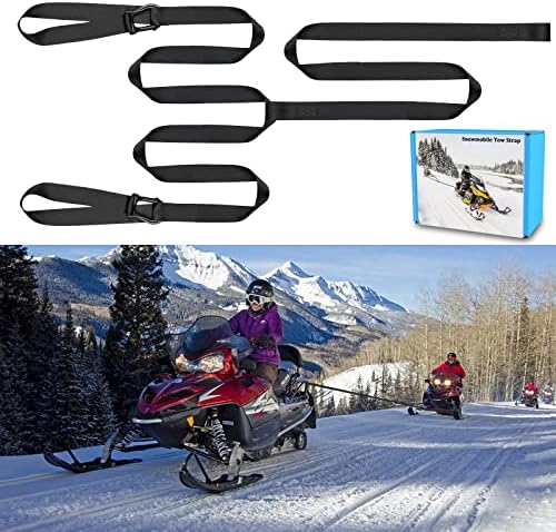 Бротепон Снежна моторна лента за влечење со кука, јаже за влечење, брзо закачување и влечење есен за снежни мотори, санки, skidoo или