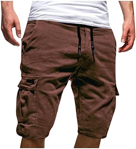 Менс атлетски шорцеви на отворено крпеница џебови комбинезони спортови алатки шорцеви панталони меки памучни шорцеви мажи
