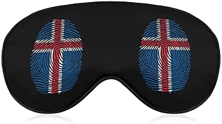 Исланд прсти печати маска за очи за спиење за затемнување ноќно слепило со прилагодлива лента за мажи жени кои патуваат јога дремки