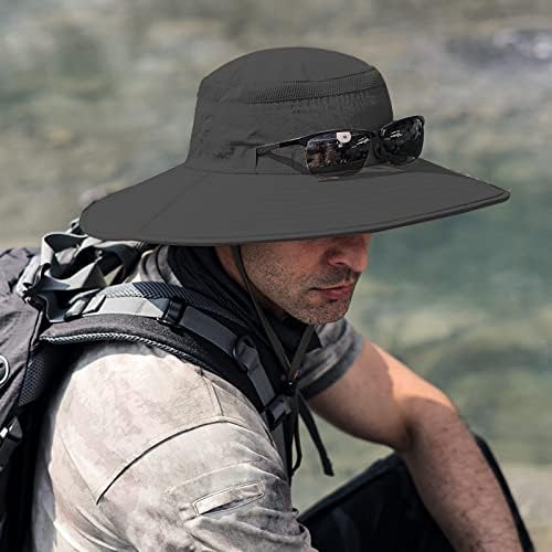 Дукарс Сонце капи за мажи UPF 50 УВ Заштита водоотпорна буни капа за пешачење во кампување риболов градинарство