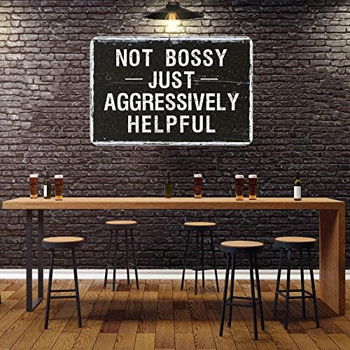 Не е шеф, само агресивно корисен знак метален калај знак, смешен саркастичен постер за ресторани за домашни канцеларии спални кафеани