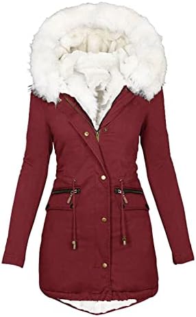 Плус големина Зимски палта за жени, 2022 година руно наречена Парка јакна моден лесен долг ракав топол нејасен поштенски дуксери