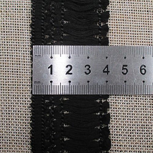Trimscraft памук тасел раб во црна боја 1-1/2 инчи 4 см ширина пакет од 10 јарди