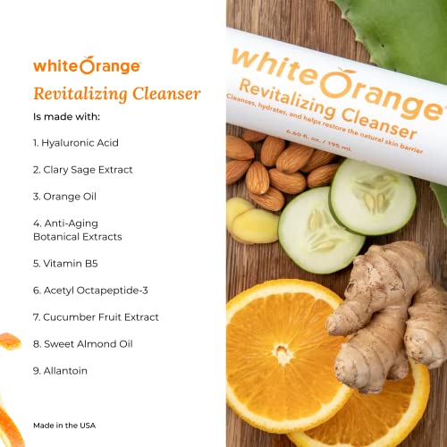 Чистење За Ревитализација на Бел Портокал, Ултра Хидратантно Чистење На Лицето Со Хијалуронска Киселина и 11 ботанички Производи, вклучувајќи Масло