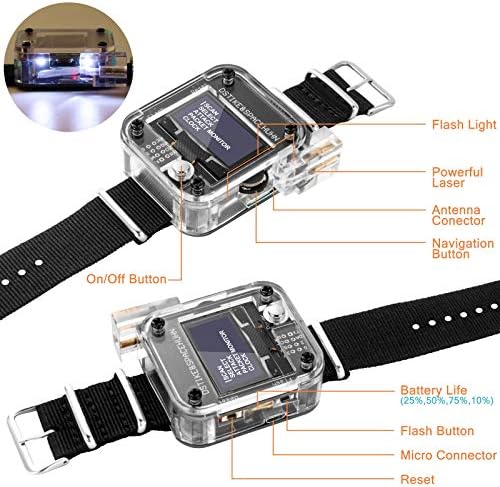 Aursinc Wifi Deauther Гледајте V3 ESP8266 Програмабилна Развојна Табла | Паметен Часовник за Носење | OLED&засилувач;Ласерски/Напад/Контрола