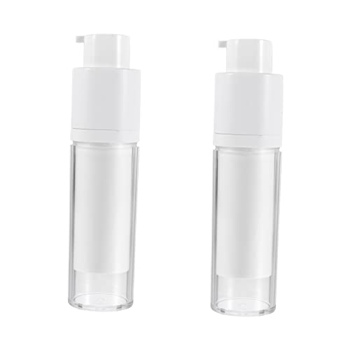 Исцелите 2 парчиња крем за шишиња со шише за шминка за очи вакуен вакуум контејнер патување козметички контејнери пластични тоалети пумпа
