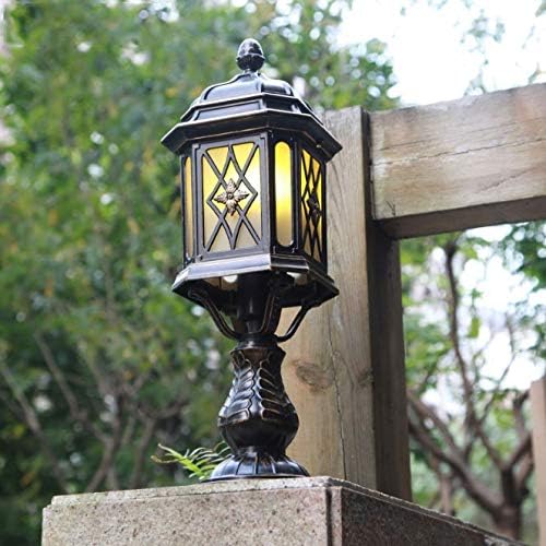 CZDYUF Европски стил колона глава ламба за глава глава ламба на отворено водоотпорна ограда колона ламба на отворено двор квадратни вила