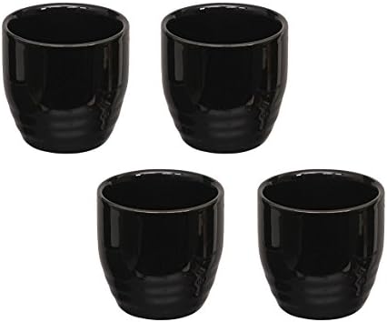 Среќна продажба HSSCP-BLK4, сет од 4 црни порцелански чаши од 1,5 мл