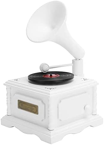 WPYYI Дрвена музичка кутија гроздобер дрвен фонографски часовник музички кутија за ракотворби за ракотворби за подарок за роденден