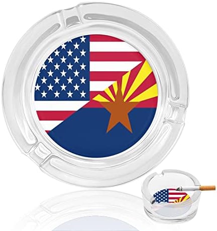 Знаме на САД и стакло од стакло од стакло во Аризона за цигари и цигари, држач за табела за табела за табела за декорација на маса