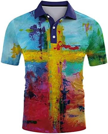 XXBR машки поло маици со кратки ракави улица Исус крст за голф врвови лето летово предно копче за тениска кошула