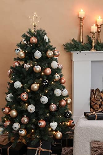 Деконирање на бели и златни Божиќни украси, 3,15 стаклени божиќни украси за божиќни топка за Божиќ, украси за новогодишни елки поставени