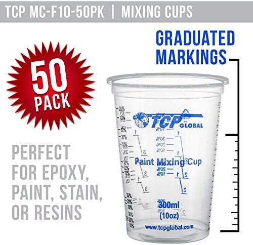 ТЦП Глобал 10 Унца За Еднократна Употреба Флексибилни Јасни Дипломирани Пластични Чаши За Мешање-Кутија од 50 Чаши &засилувач;