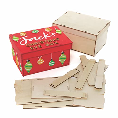 Комплети за големи дрвени кутии Бејкер Рос - пакет од 2, дрвени занаети за правење и украсување, креативни активности за деца