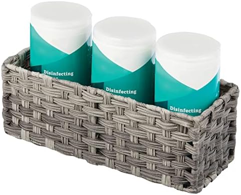 Mdesign Rustic Farmhouse ткаена корпа за држачи за тоалетна хартија - Мал Организатор за складирање резервоарот за бројач за бања