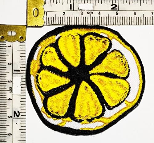Kleenplus 2 парчиња. Симпатична прилично жолто лимон, исечен овошен цртан филм, печен лимон железо на значка шива на лепенка облека за везење налепница