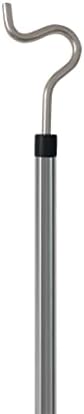 Greyly Classer Reacher Pole со кука 55 Телескопирање долго за плакарот, полици за пол, столб за тавани.