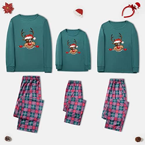 Појавување на пижама за семејни што одговараат на семејни пижами поставува Божиќни елени во семејни Божиќни пижами поставени карирани