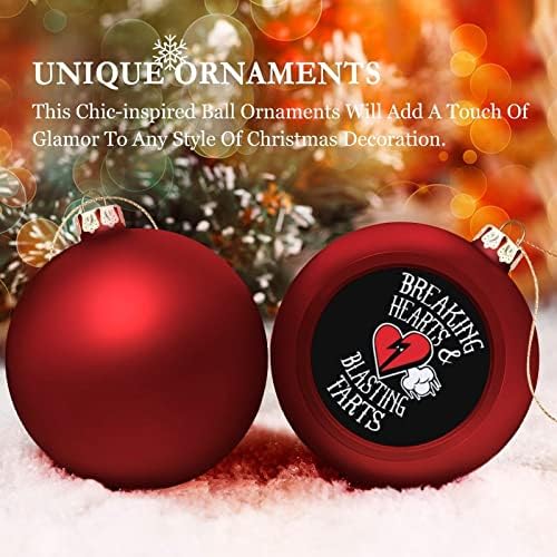 Кршење на срцата и размачкани прсти Божиќни топки 2,4 Божиќно дрво што виси украси за украси за забава