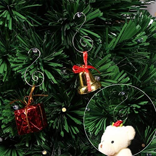 Wakauto 100pcs Божиќни украси куки Божиќни украси закачалка од не'рѓосувачки челик S кука метал Божиќно декорација на дрво за декорација за