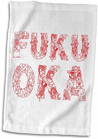 3drose fukuoka Декоративен текст во две реда - црвена на бела - крпи