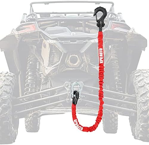 XPV Auto 4FT лента за обновување со Winch Hook и D-Ring Shackle Synthetic Tow Recovery Rope за обновување на ATV кал