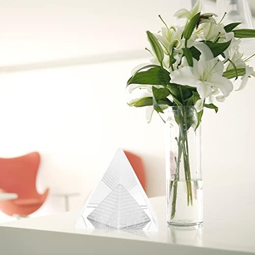 Вифифифицирајте ја кристалната пирамида, кварцниот камен врежани фигурини пирамида модел сребро, за материјали за украсување дома