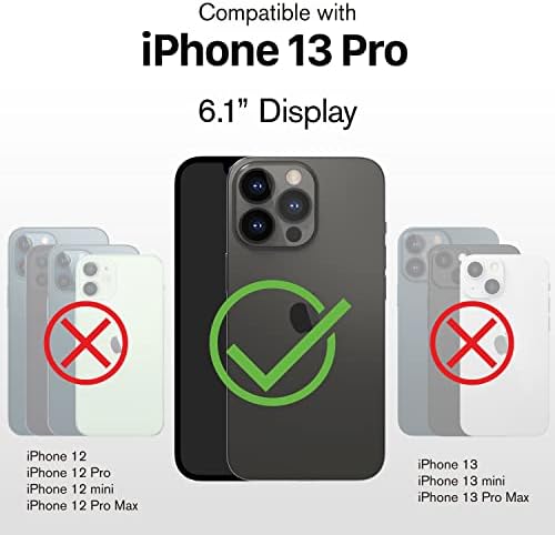 Вена Вармор солиден случај компатибилен со Apple iPhone 13 Pro, капакот на клипот за појас на тешки ремени со Kickstand