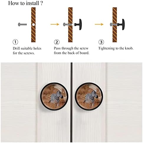 4 парчиња јазли на вратите на вратата на кабинетот зебра влече рачки за рачки за фиоки гардероба за фиоки