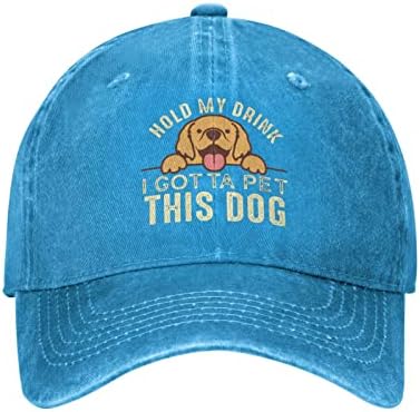 Смешна капа за подароци држете го мојот пијалок, морам да го милувам ова куче капа за мажи бејзбол капа симпатична капа