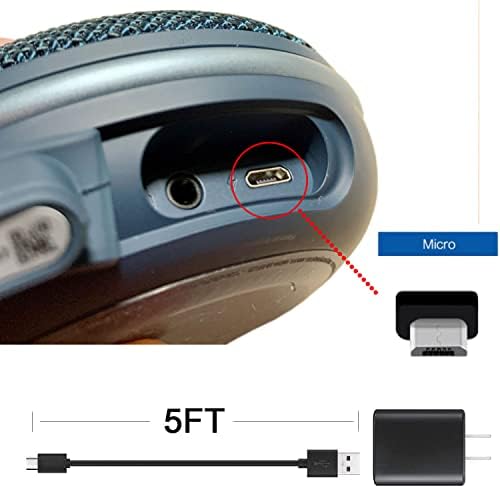 Замена 5 ft Micro USB полнач Forr JBL Flip 4, 3, 2 Bluetooth звучник, JBL Charge 3, 2, 2 Plus Sounder, JBL CLIP 3, 2 преносен Bluetooth