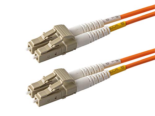 SpeedyFibertx - 1 -пакет 50 метар мултимод OM1 62.5/125 кабел за лепенка со оптички влакна, дуплекс LC до LC, портокал од PVC кабелска јакна за ПВЦ