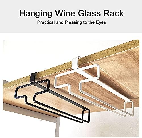 Држач за стакло од вино од линфидит 2 парчиња решетка за решетки под кабинет за вино стаклена решетка кујна висина стакло за складирање на решетки