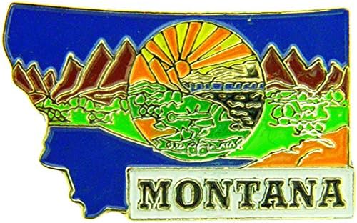 Мапа во форма на Монтана во форма на мапа, везена лепенка, со лепило за железо