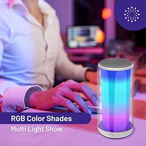KNZ Mozarto Glow S Bluetooth 5.3 звучник со динамичен RGB Lightshow, 10W, вистински безжичен режим, AUX/MicroSD/USB стриминг, вграден микрофон,
