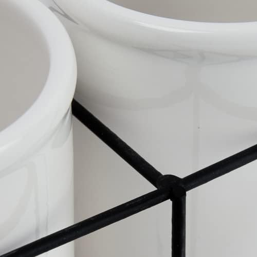 Креативни ко-оп-куќа керамички садови во метал, бел и црн