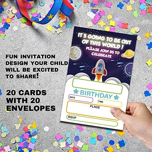 Картички За Покана За Роденденска Забава Во вселената, Ракетна Забава За Астронаути За Деца И Момчиња, Материјали За Прослава