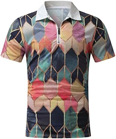 XXVR МАНСКИ ОДГОВОРНИ ПОЛО МАРКИ плус големина, летен краток ракав со опуштено вклопување патент јака, врвна модна графичка кошула за голф