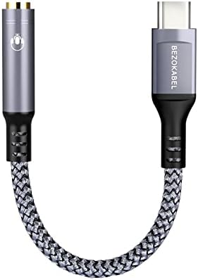 Bezokabel USB C до 3,5 mm Femaleенски аудио адаптер, тип C до AUX Адаптер за слушалки HI-RES DAC чип за Samsung Galaxy S22 S21 S20, белешка
