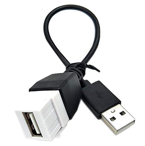 Poyiccot USB 2.0 Keystone Cable Cable, USB 2.0 Машко до Keystone Female M/F Pigtail Extension Keystone-To-Cable за конектори на wallидни плочи Адаптер конвертор кабел