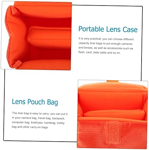 SOLUSTRE DSLR Торба За Камера 2 парчиња Портокалова Прашка И Кутии За Леќи Отпорни На Удари Заштитна Кутија За Складирање На Полиестер
