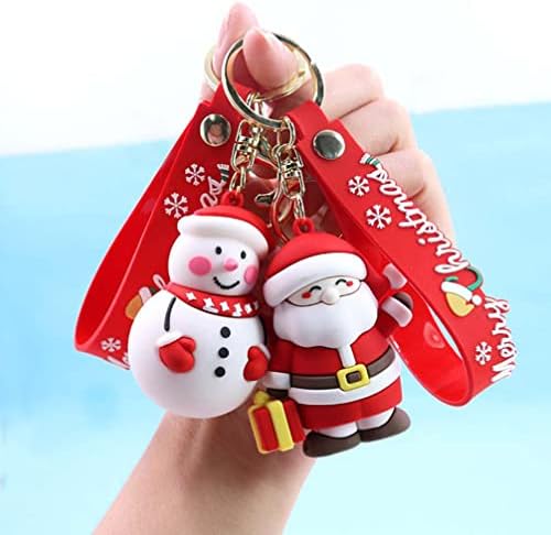 Абоофан 2 парчиња Божиќ Снежен човек клуч за клучеви Снежен човек Клучен прстен Божиќ, цртан филм клуч за чанти, шарм ранец што