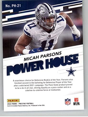 2022 Panini Prestige Power House #21 Michah Parsons Dallas Cowboys NFL Football Trading Card