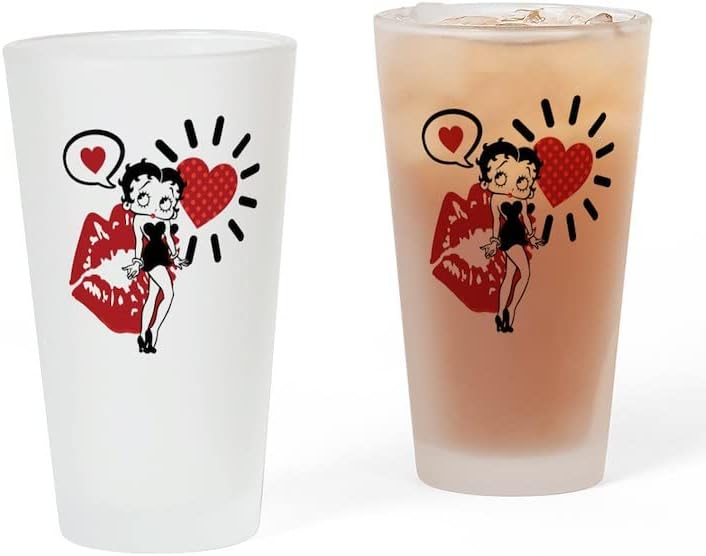 Кафепресијата Бети Буп бакнеж со чаша од срце, 16 мл. Стакло за пиење