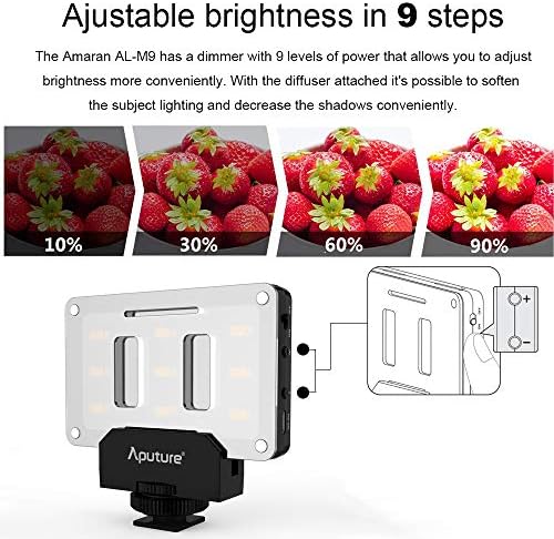 Aputure Amaran AL-M9 LED Светло Вградена Батерија Џеб Мини TLCI/CRI 95+ Видео Светла на Камерата 9pcs SMD Осветлување ЗА DSLR Камера