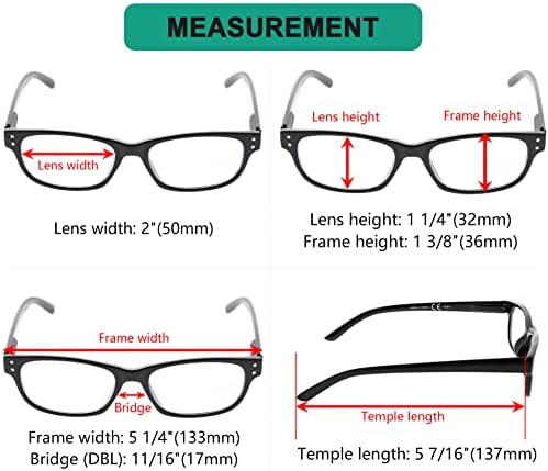 Eyekepper Заштедете 10% на комплет 5 пакувања класични очила за читање за мажи и 5 пакувања за гроздобер читатели црна +0,50